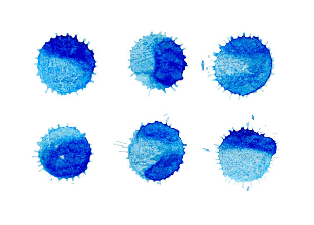 istock Blue watercolor splash. Watercolor colorful round spot. 806165624