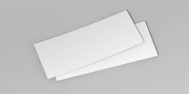 Blank White Mock up template gift voucher card on the grey background. For graphic design or presentation, 3D rendering illustration.