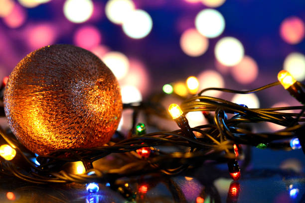 istock Garland and golden ball 806165824
