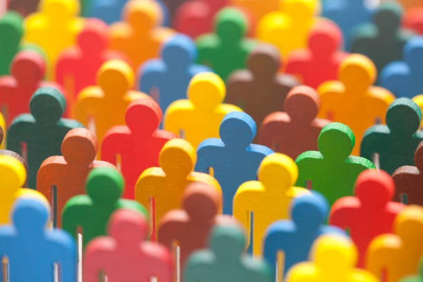 Colorful painted group of people figures