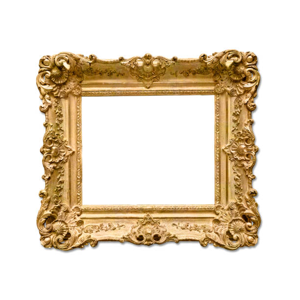 istock Golden vintage frame isolated on white background (Clipping Path) 806173028