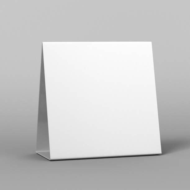 istock Blank and White Promotional Table Talkers and Table Tent  3d Mock up rendering. 806173566