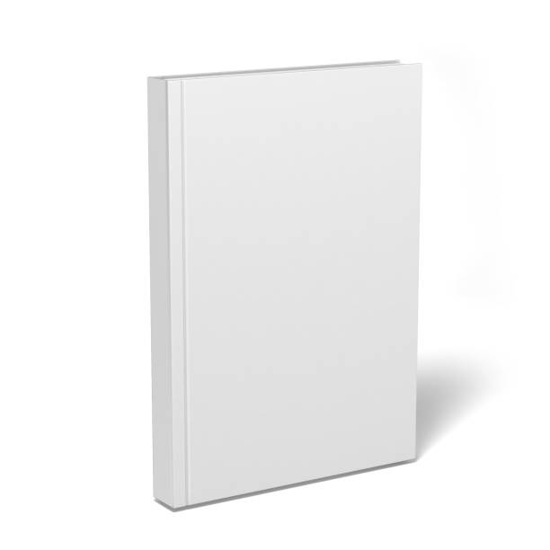 istock Blank vertical book and magazine cover template with pages in front side standing on white surface Perspective view. 806176402