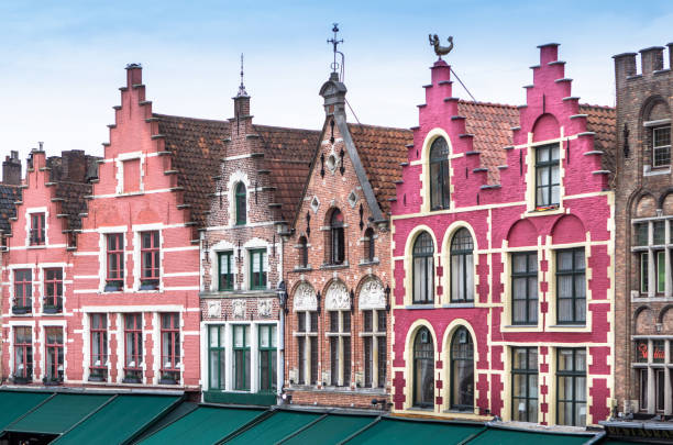 Christmas Grote Markt square in the beautiful medieval city Brugge
