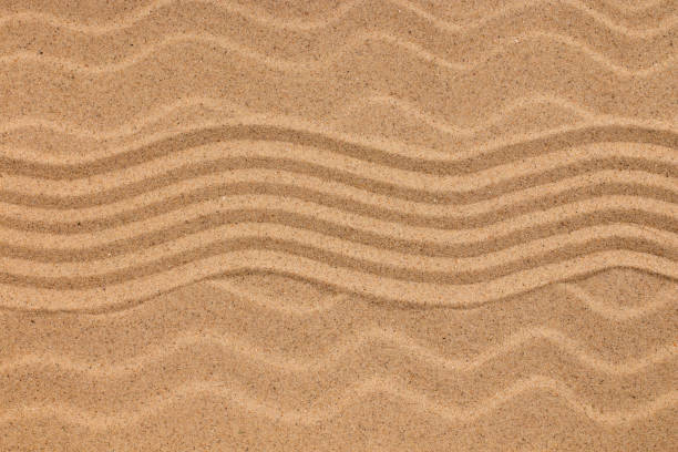 istock Zigzag on sand and seashells on wavy sand. Conceptual image. 806194954
