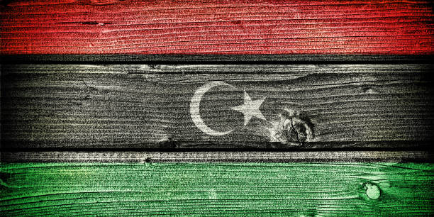 flaga libii - libya flag libyan flag three dimensional shape zdjęcia i obrazy z banku zdjęć