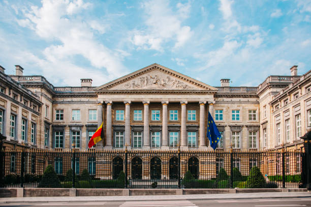 belgian federal parliament, brussels. - belgium imagens e fotografias de stock
