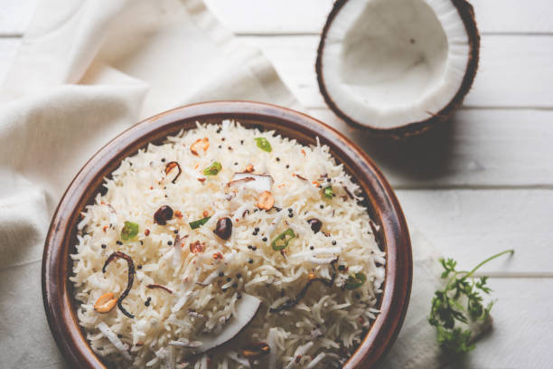 istock coconut rice, south indian food 806209848
