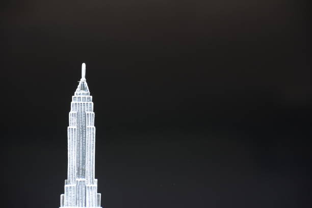 Empire State Building On A Black Background Stock Photo - Download Image  Now - Black Background, Empire State Building, No People - iStock