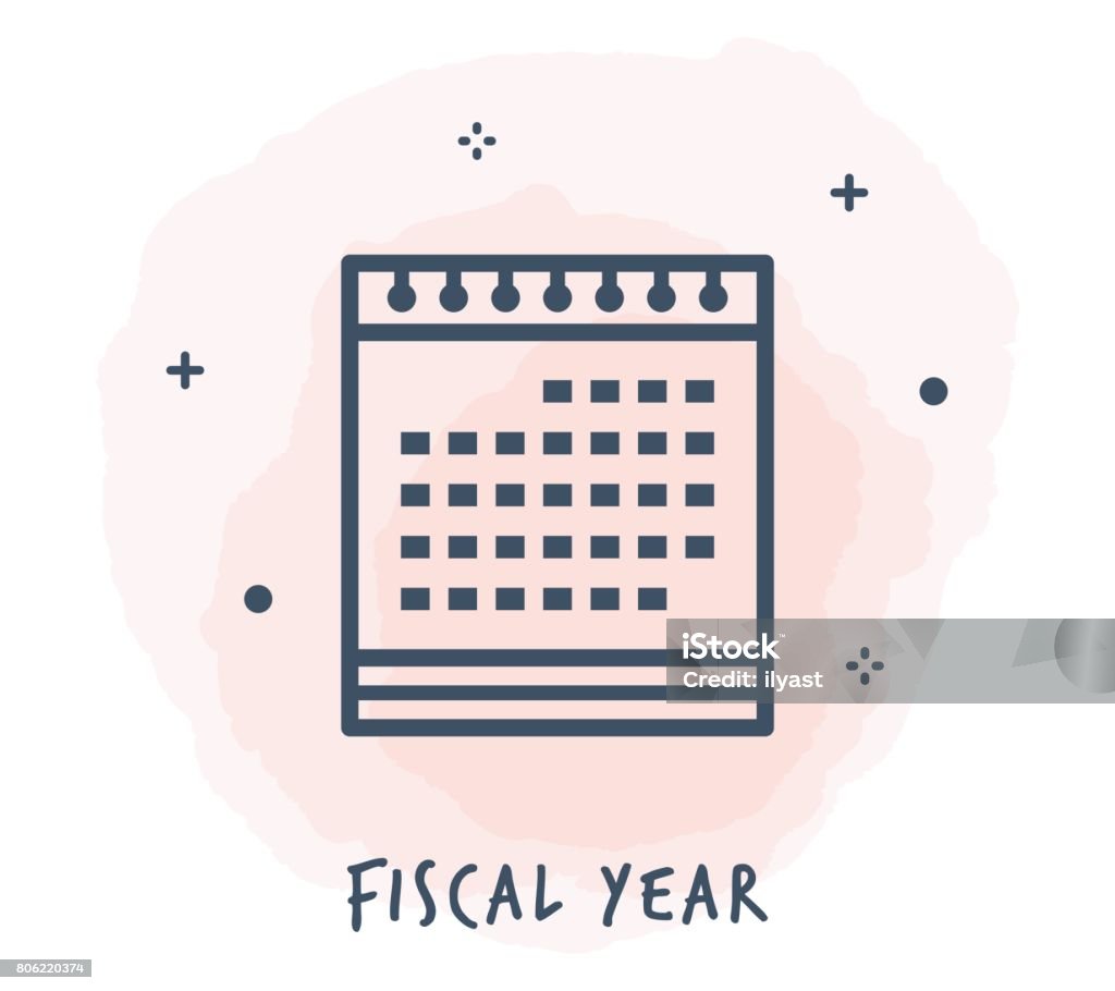 Calendar Line Icon Line Style Vector Illustration for Fiscal Year. Calendar stock vector
