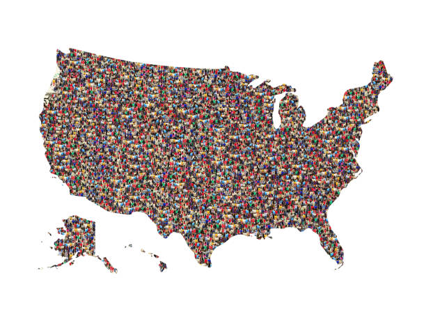 istock map of USA with people isolated 806250390