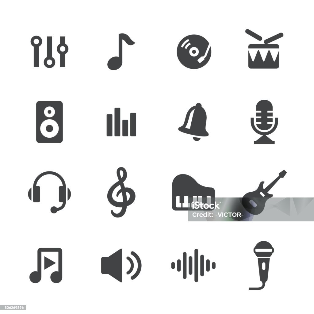 Music Icons - Acme Series Music Icons Icon Symbol stock vector