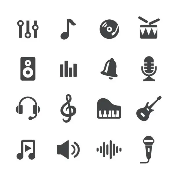 Vector illustration of Music Icons - Acme Series