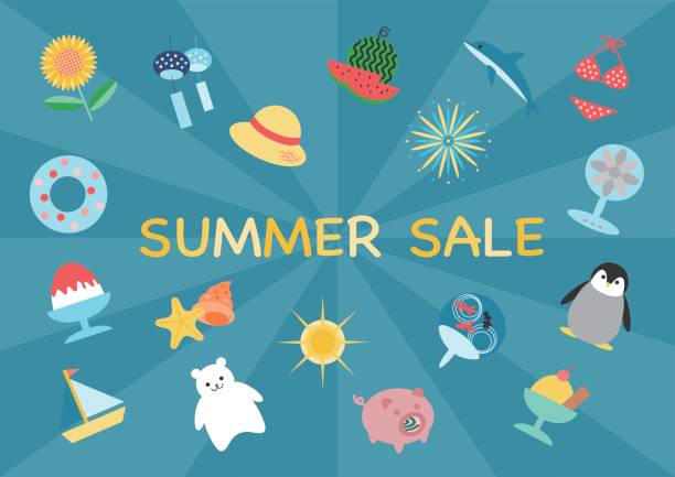 Illustration of summer sale Illustration of summer sale helianthus stock illustrations