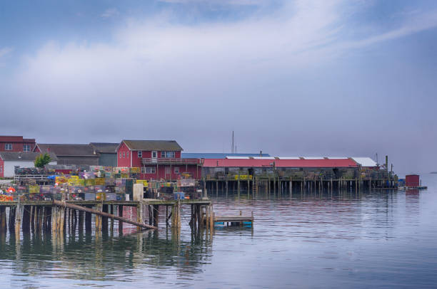 istock Fishing Village and Lobster Traps 806275376