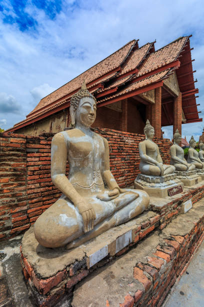 istock Ancient Buddha statue at Wat Yai Chaimongkol, Thailand. 806290050