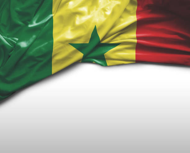 セネガル手を振るフラグ - flag of senegal ストックフォトと画像