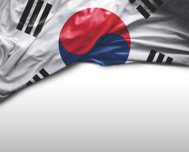 한국 깃발을 흔들며 - 태극기 뉴스 사진 이미지