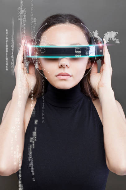 istock Woman with smart glasses 806315252