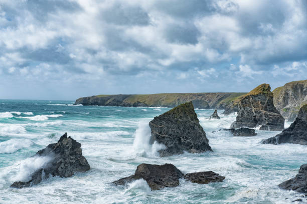 istock Views over the coastline at Bedruthan Steps, Newquay 806321818