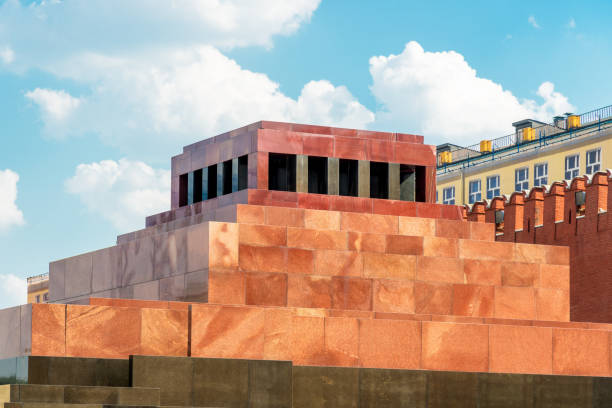 Lenin's Mausoleum - Lenin's Tomb at Moscow's Red Square in Summer under blue Skyscape. Red Square, Moscow, Russia