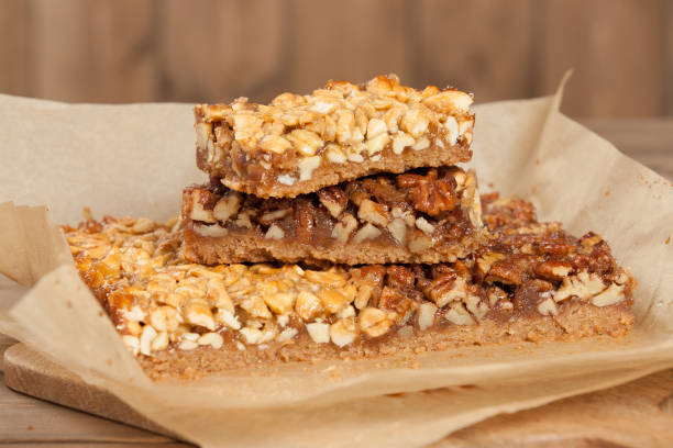 istock Home Baked Nut Bars With Cashew, Pecan, Honey. 806323652