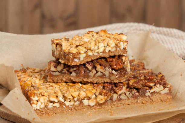 istock Home Baked Nut Bars With Cashew, Pecan, Honey. 806323760