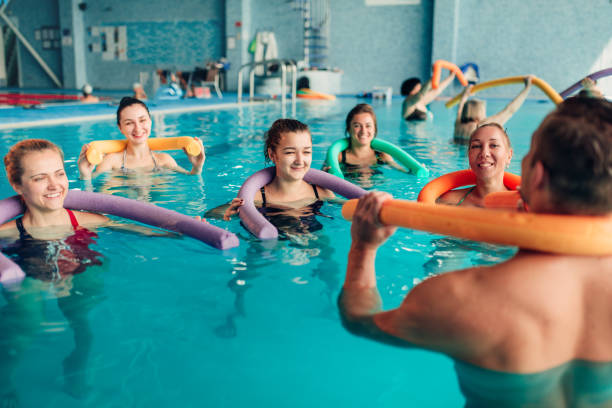 istock Aqua aerobics, healthy water sport 806324242