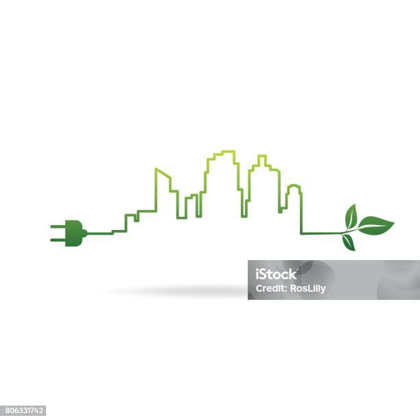 Eco City Energy Stock Illustration - Download Image Now - City, Environment, Environmental Conservation