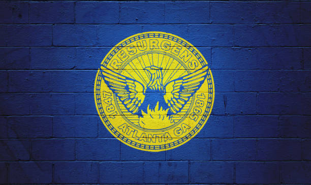 istock Flag of Atlanta painted on a wall 806355028