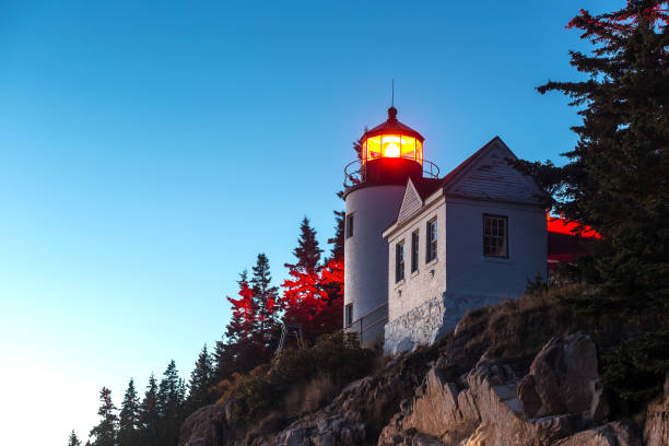 istock Bass Harbor Lighthouse at sunset 806367824