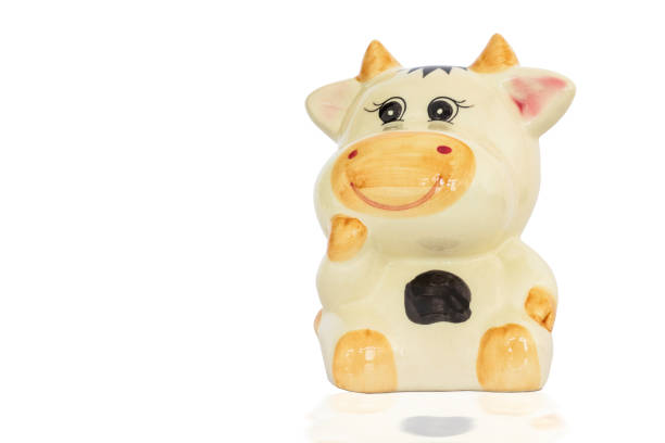 istock Cow coin box on white background with clipping path. 806387450