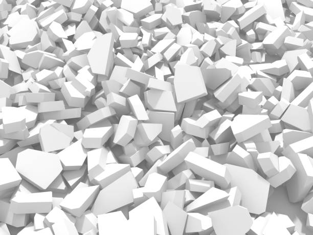 istock White cracked rock pieces of destruction wall 806394208