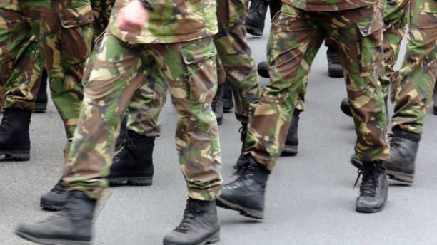 istock Scenery Of Military Marching 806394358