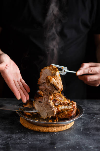 istock Baked meat on a plate 806396822