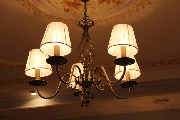 istock chandelier with romantic standard lamps 806402320