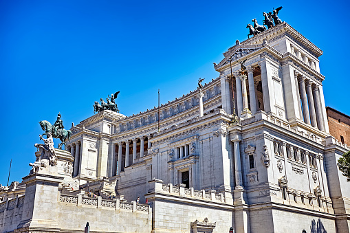 The Monument Vittorio Emanuele II or Altar of the Fatherland in Roma, Italia.