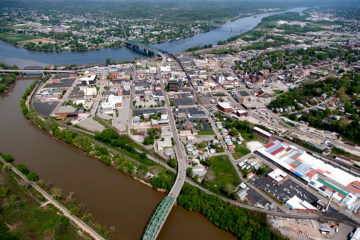 Aerial of Parkersburg West Virginia