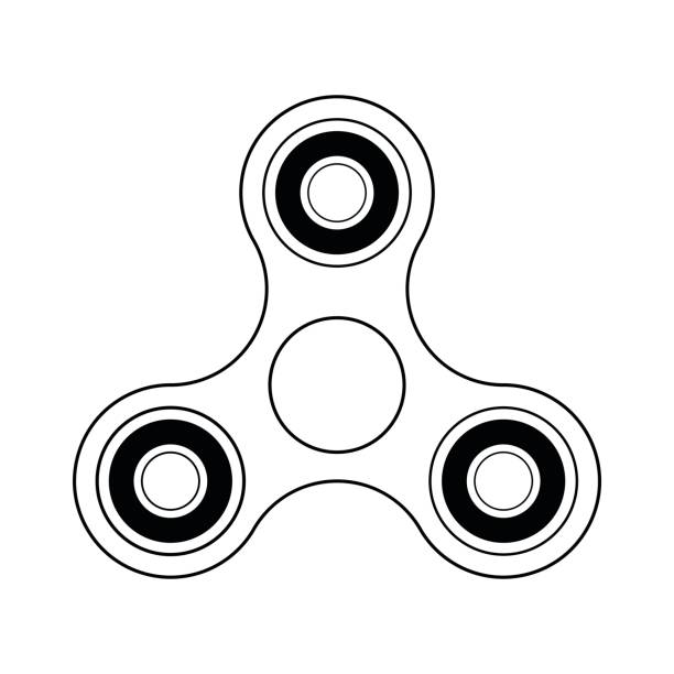 Hand fidget spinner. Vector illustration isolated on white background. vector art illustration