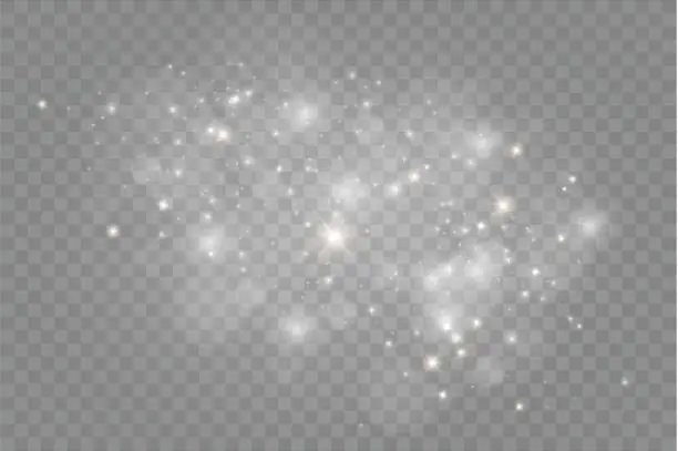 Vector illustration of Dust on a transparent background.bright stars.The glow lighting effect