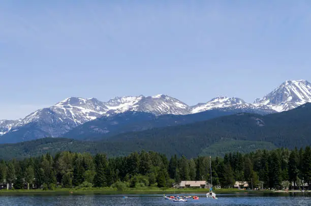 Rainbow Lake is a glacial lake and park that is a gathering place for tourista and locals.