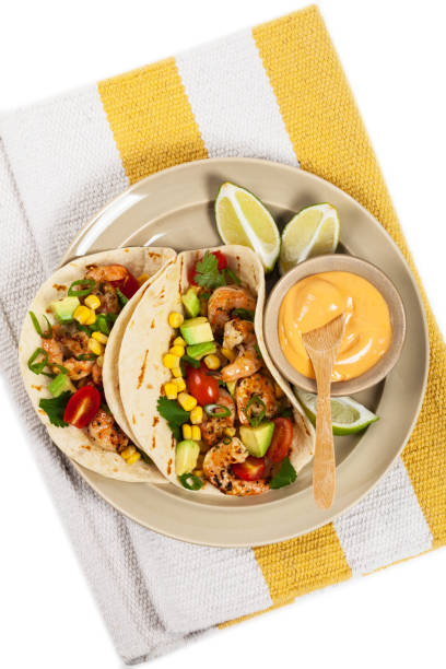 istock Shrimp Tacos with Corn and Avocado Salsa 806495112
