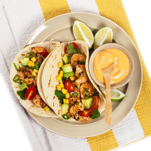 istock Shrimp Tacos with Corn and Avocado Salsa 806495178