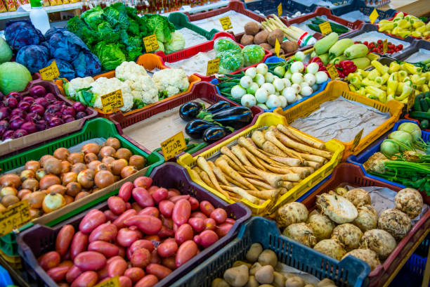 istock Colorful Vegetables at Market Stand 806497390