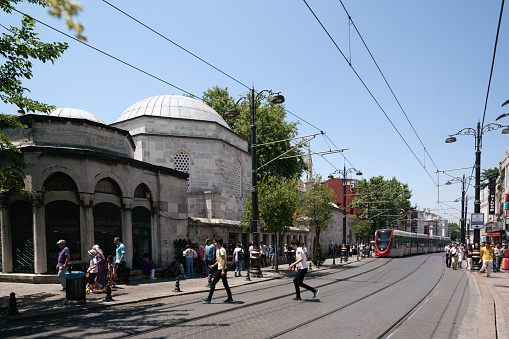 Istanbul,Turkey-June 27,2017:Koca Sinan Pasa mausoleum in Çemberlitaş District.It was built in 1593 by architect Davud Ağa, in the preface of Koca Sinan Pasha Kulliye.