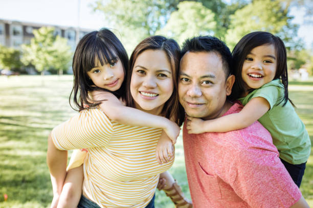 istock Happy family of four 806550398
