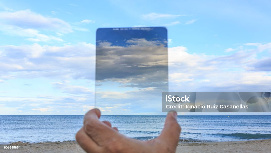 Graduated neutral-density filter in the sky Filtration Stock Photo