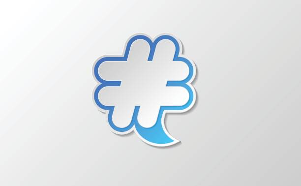 ベクトル ハッシュタグ アイコン - community social networking message blue点のイラスト素材／クリップアート素材／マンガ素材／アイコン素材