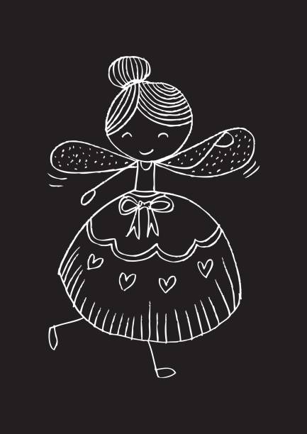 ilustrações de stock, clip art, desenhos animados e ícones de cute fairy ballerina - girl5