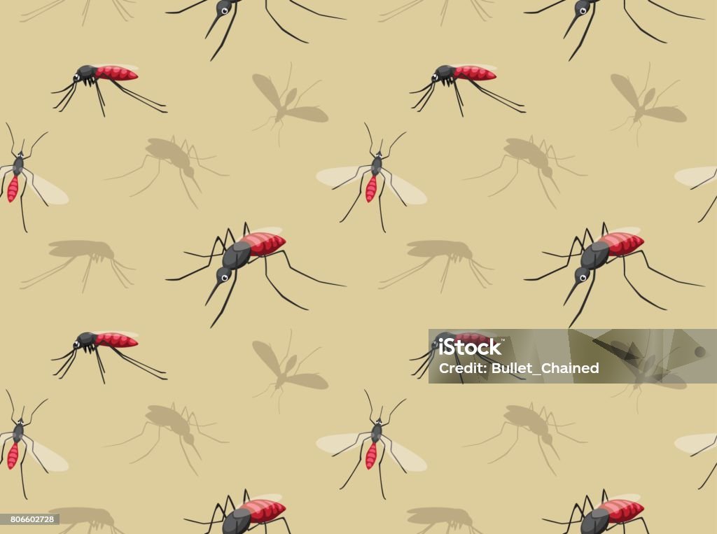 Moustique Cartoon Seamless Wallpaper - clipart vectoriel de Moustique libre de droits